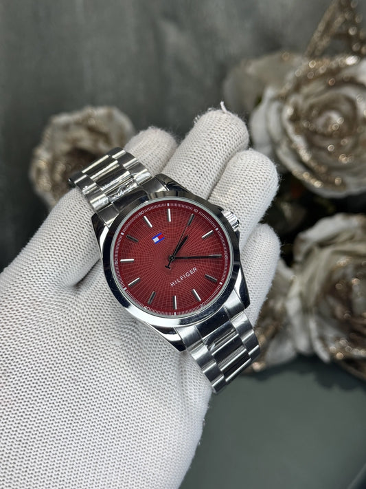 Tommy Hilfige r Bruce Silver Red Premium Quartz Watch