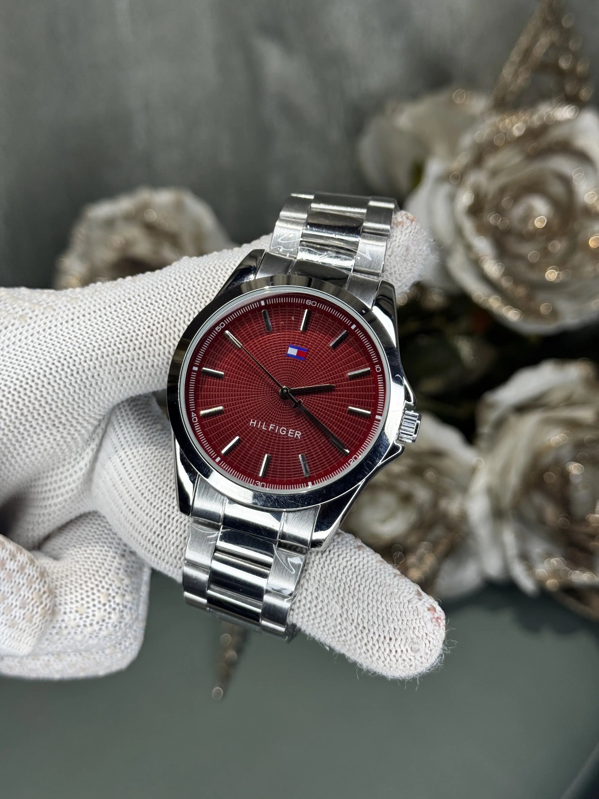 Tommy Hilfige r Bruce Silver Red Premium Quartz Watch
