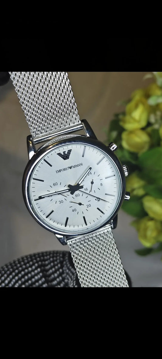 Armani all work silver white