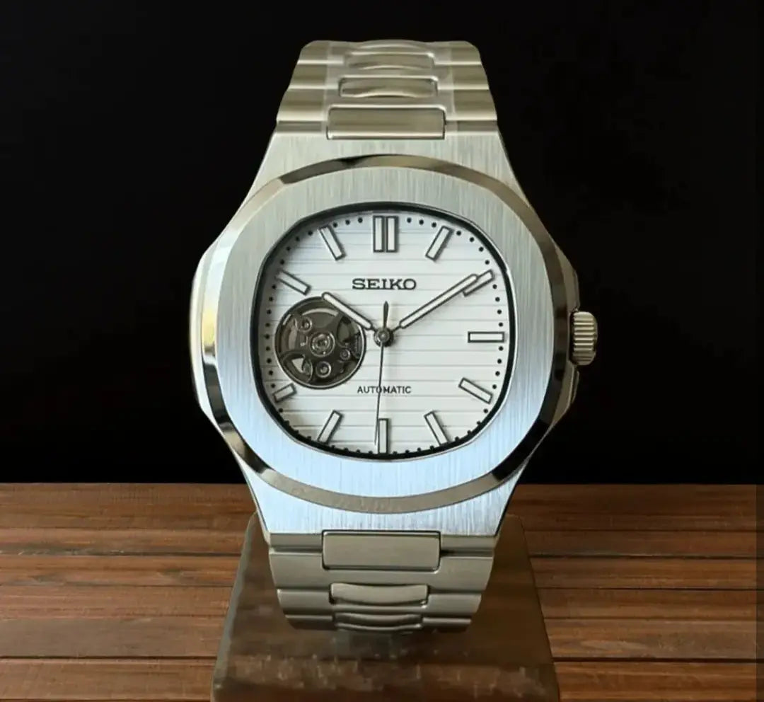 Seiko nautiko Mod Automatic open heart white 009