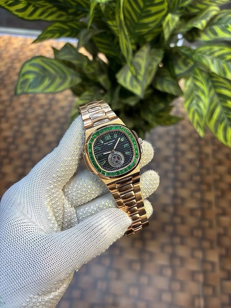 Patek Philippe Nautilus baguette diamond-set bezel
