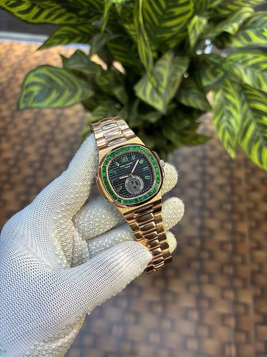 Patek Philippe Nautilus baguette diamond-set bezel