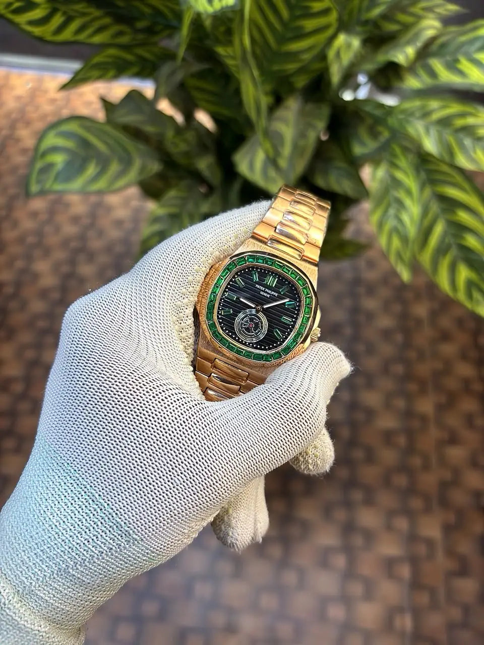 Patek Philippe Nautilus baguette diamond-set bezel