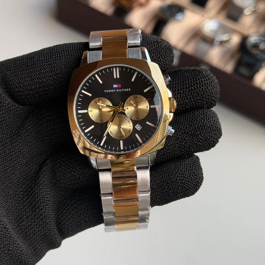 Tommy Hilfige_r Chronograph Two Tone Black Dial