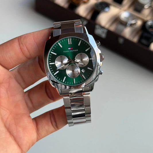 Tommy Hilfige_r Chronograph Silver Green Dial