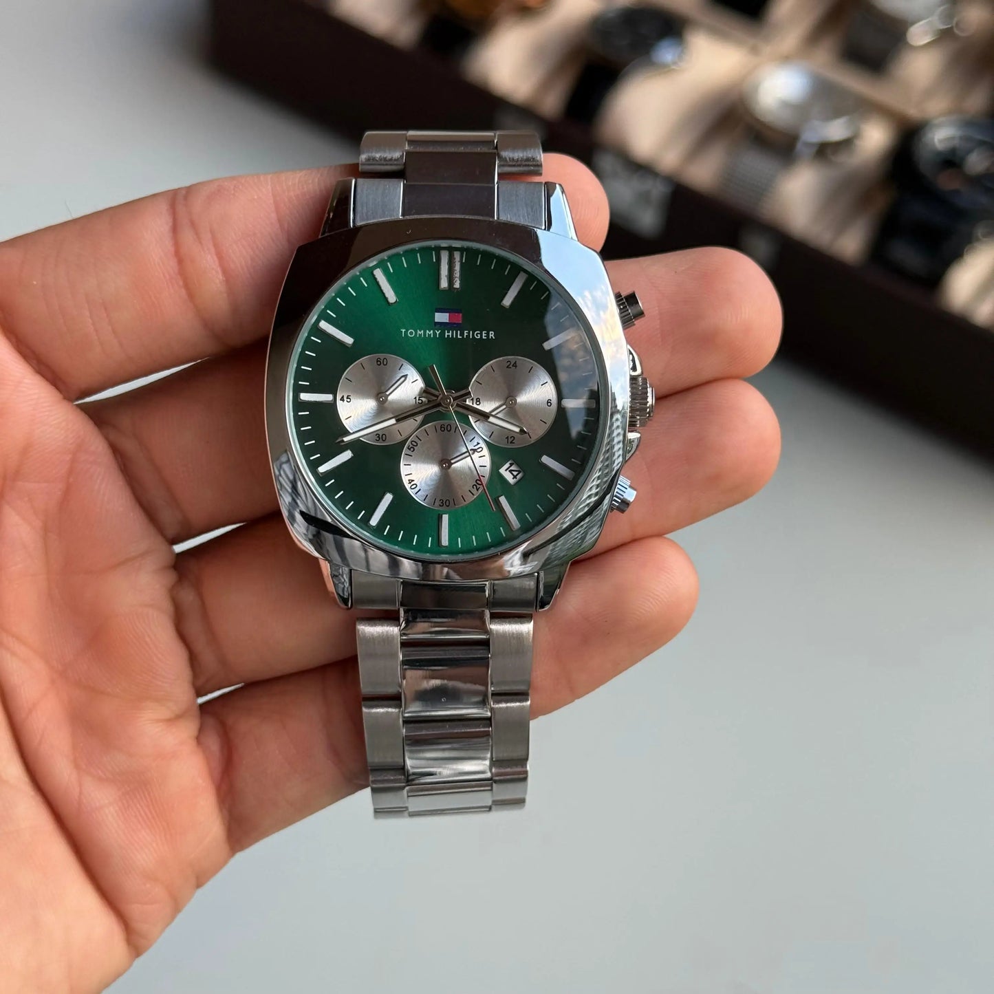 Tommy Hilfige_r Chronograph Silver Green Dial