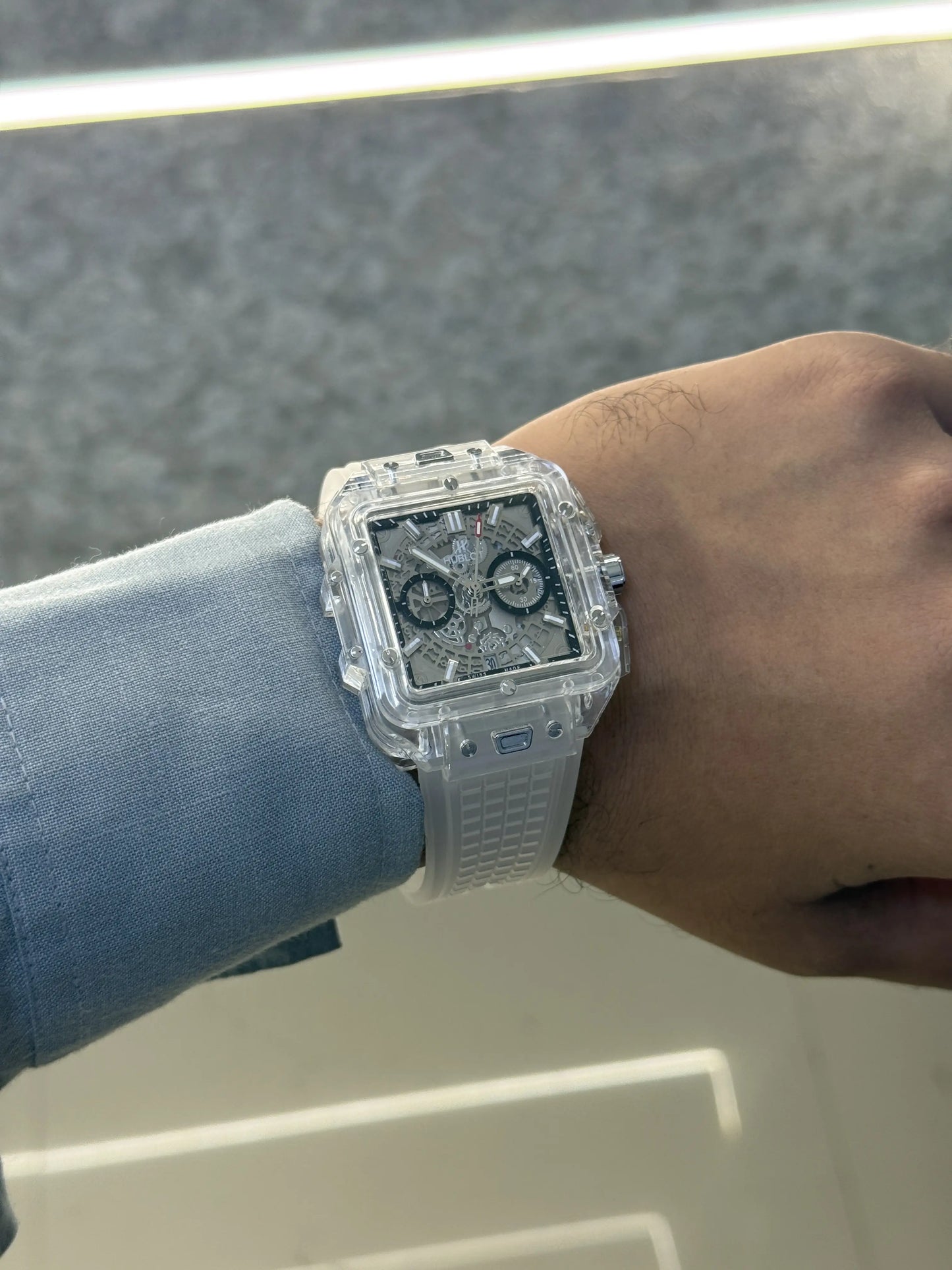 Hublot Bigbang Unico Square Transparent All Working 004