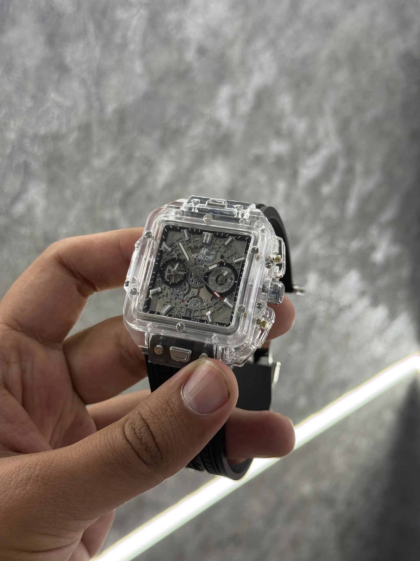 Hublot Bigbang Unico Square Transparent All Working 003