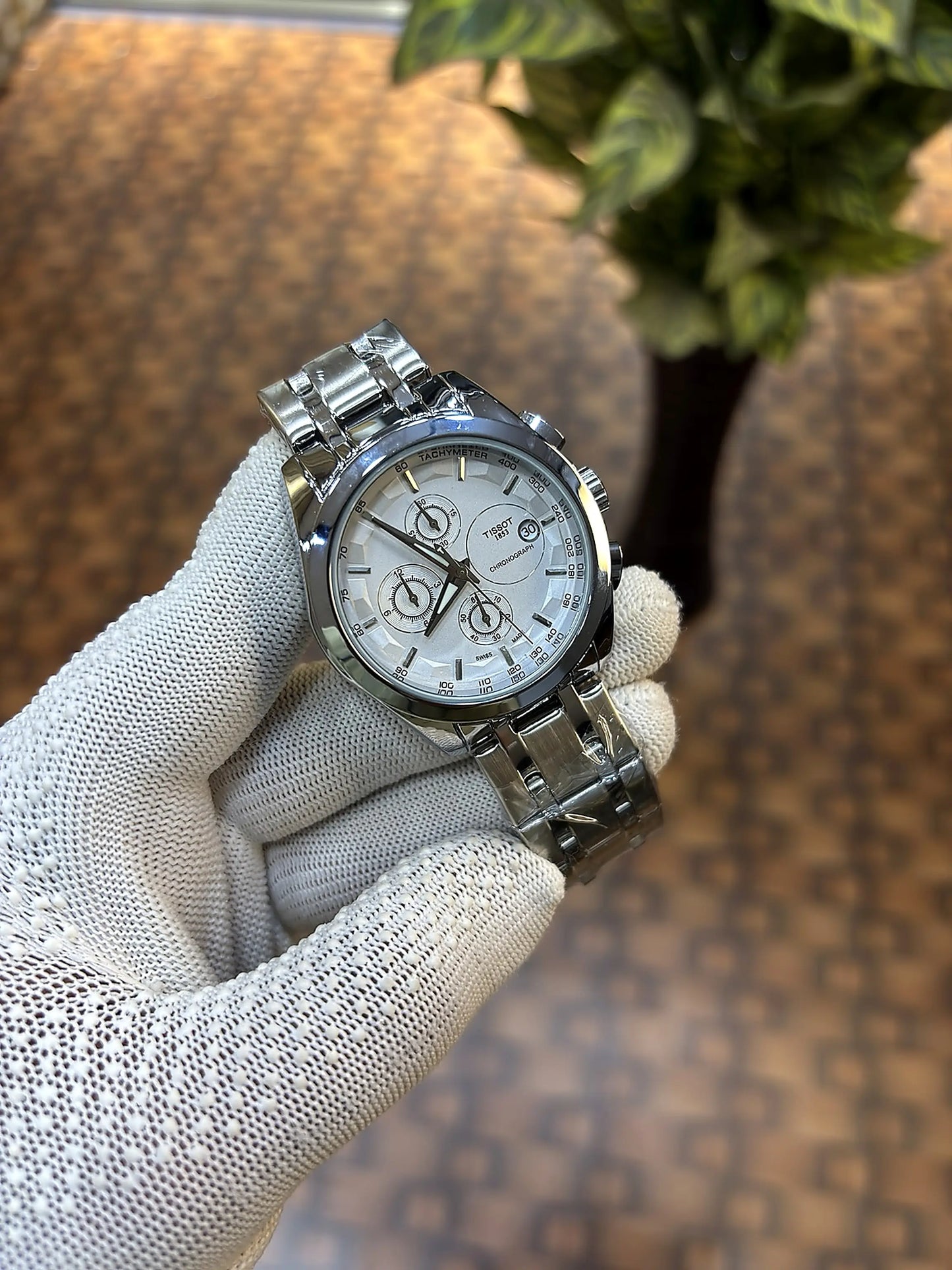 Tisso t 1853 Chronograph silver white