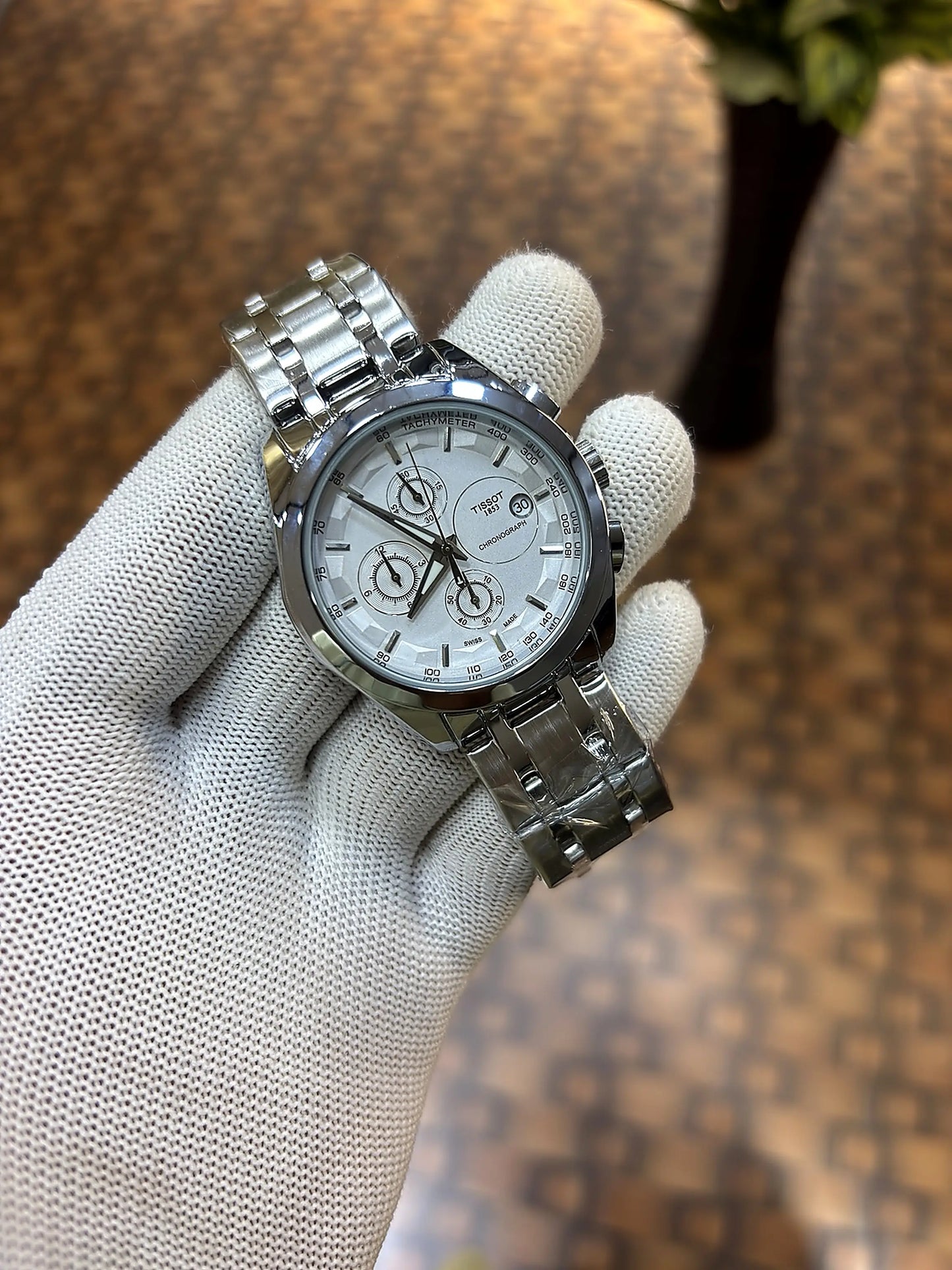 Tisso t 1853 Chronograph silver white