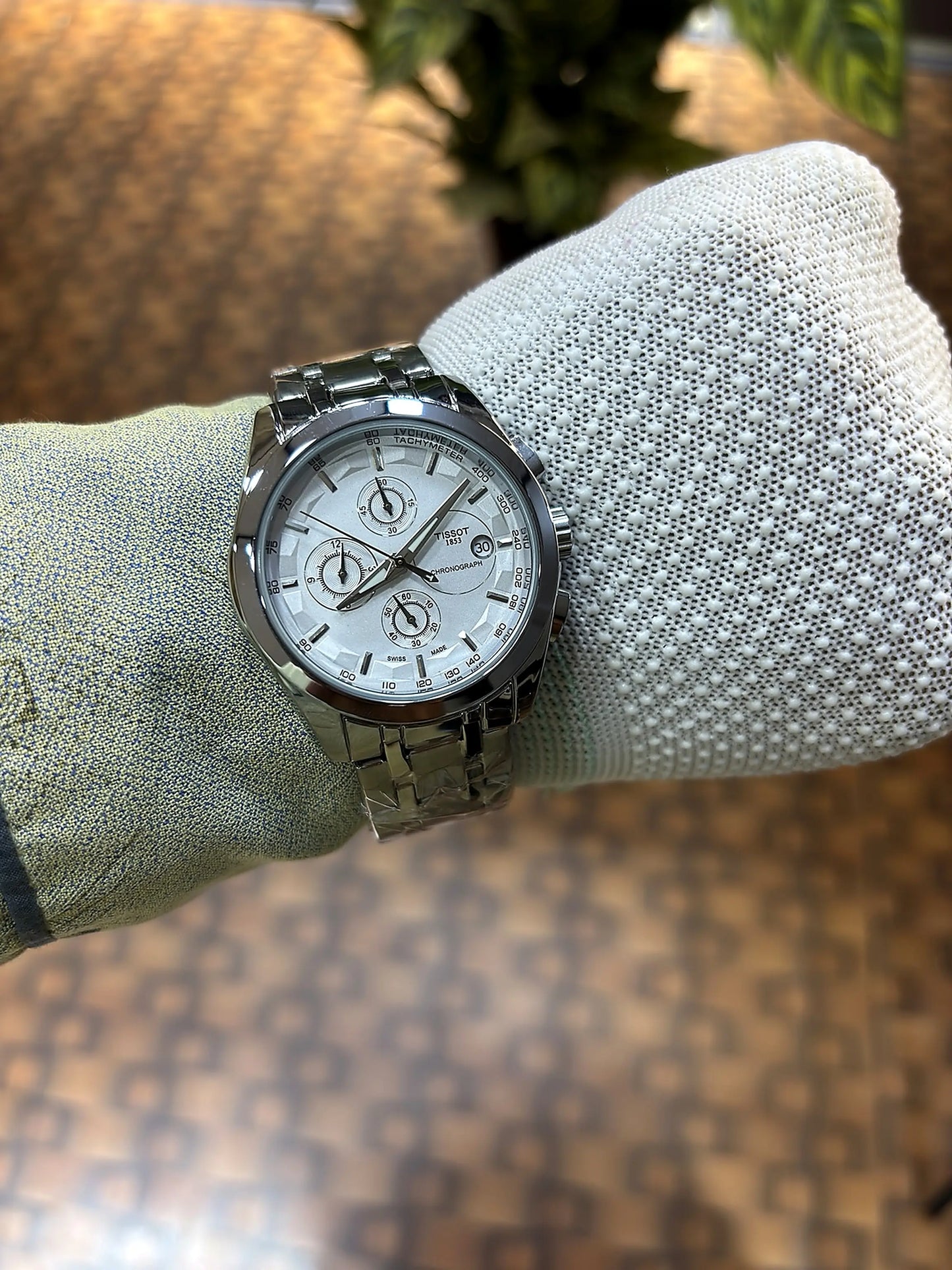 Tisso t 1853 Chronograph silver white