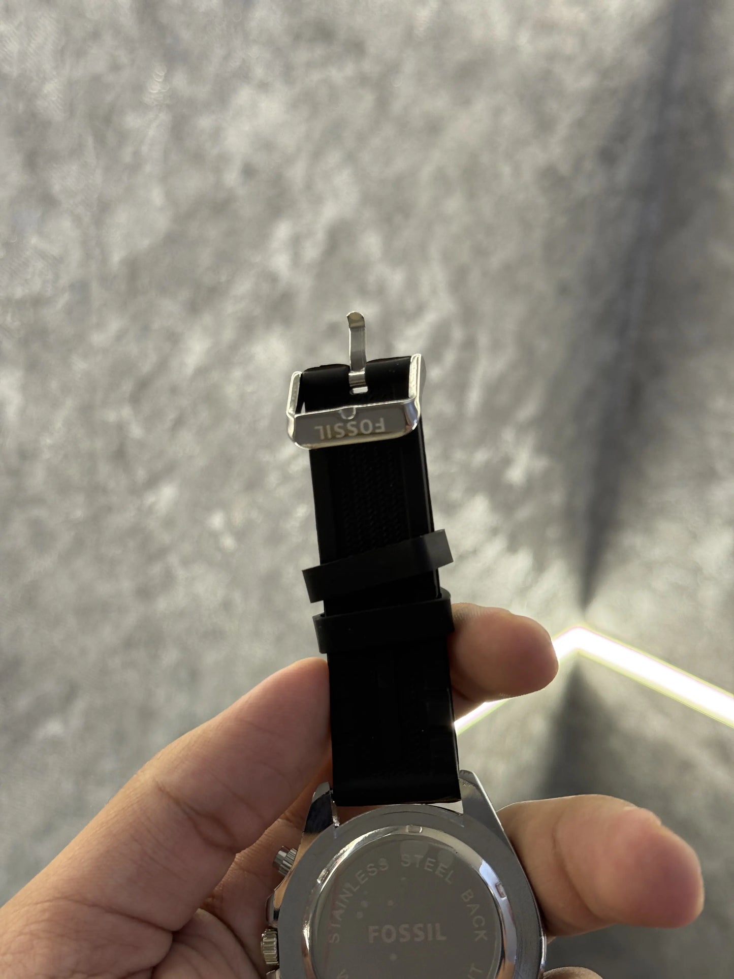 Fossil bannonRotating bezelAll Chronograph working Silicon strap 052