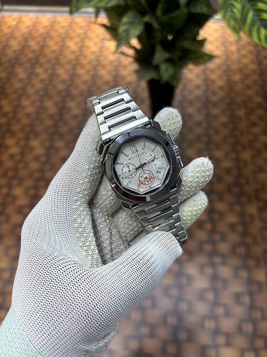 Bvlgari Octo Finissimo chronograph silver-white
