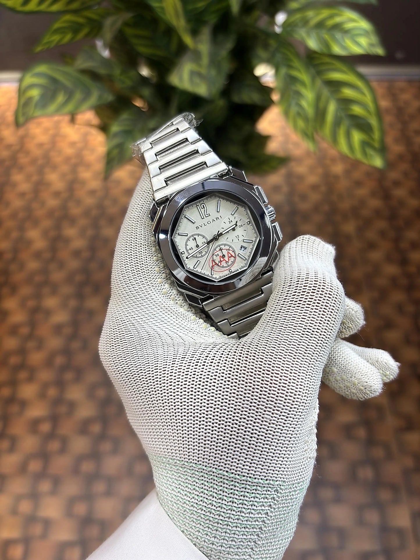 Bvlgari Octo Finissimo chronograph silver-white