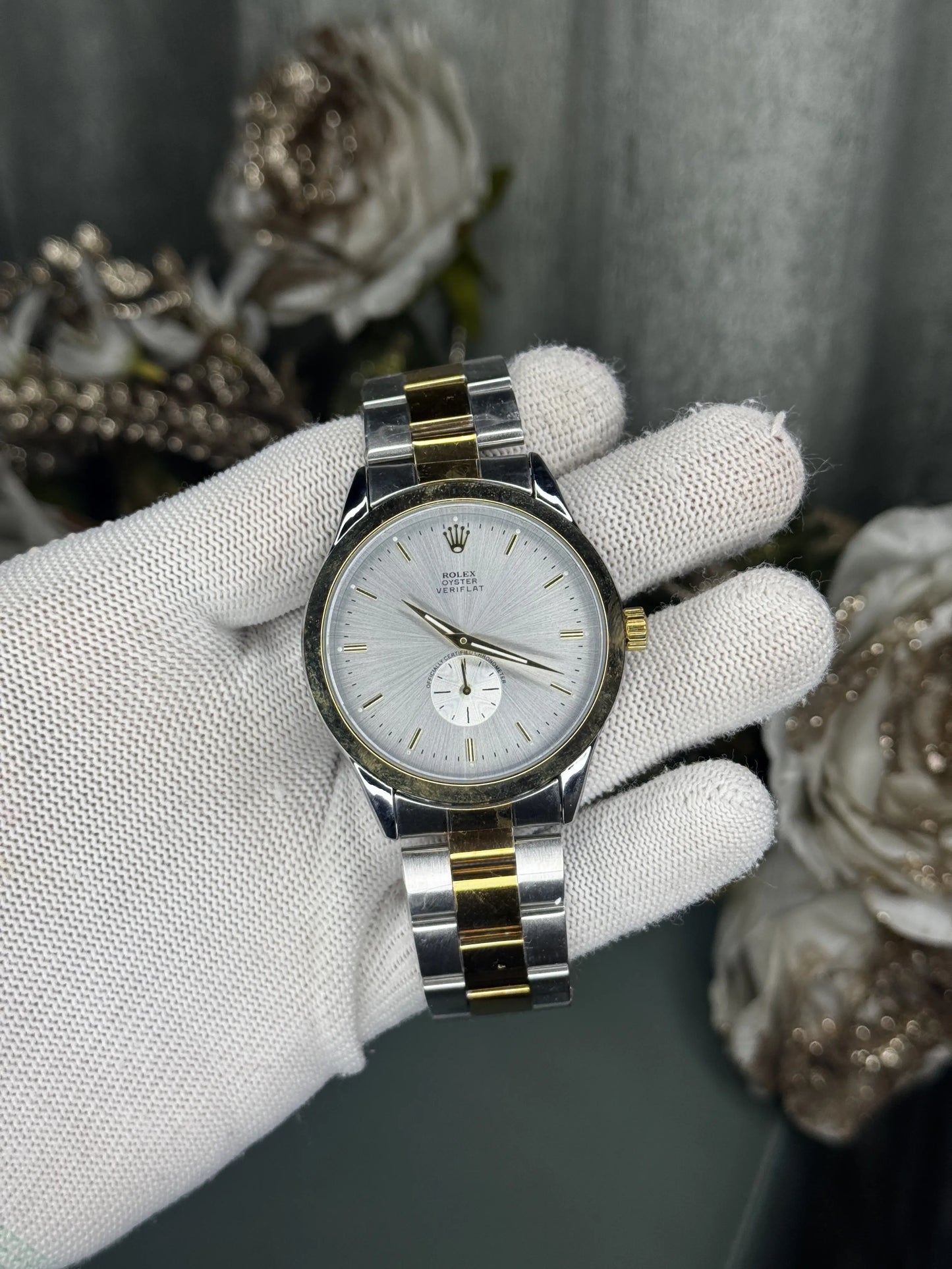 Role x Veriflat Dual Tone White Premium Watch