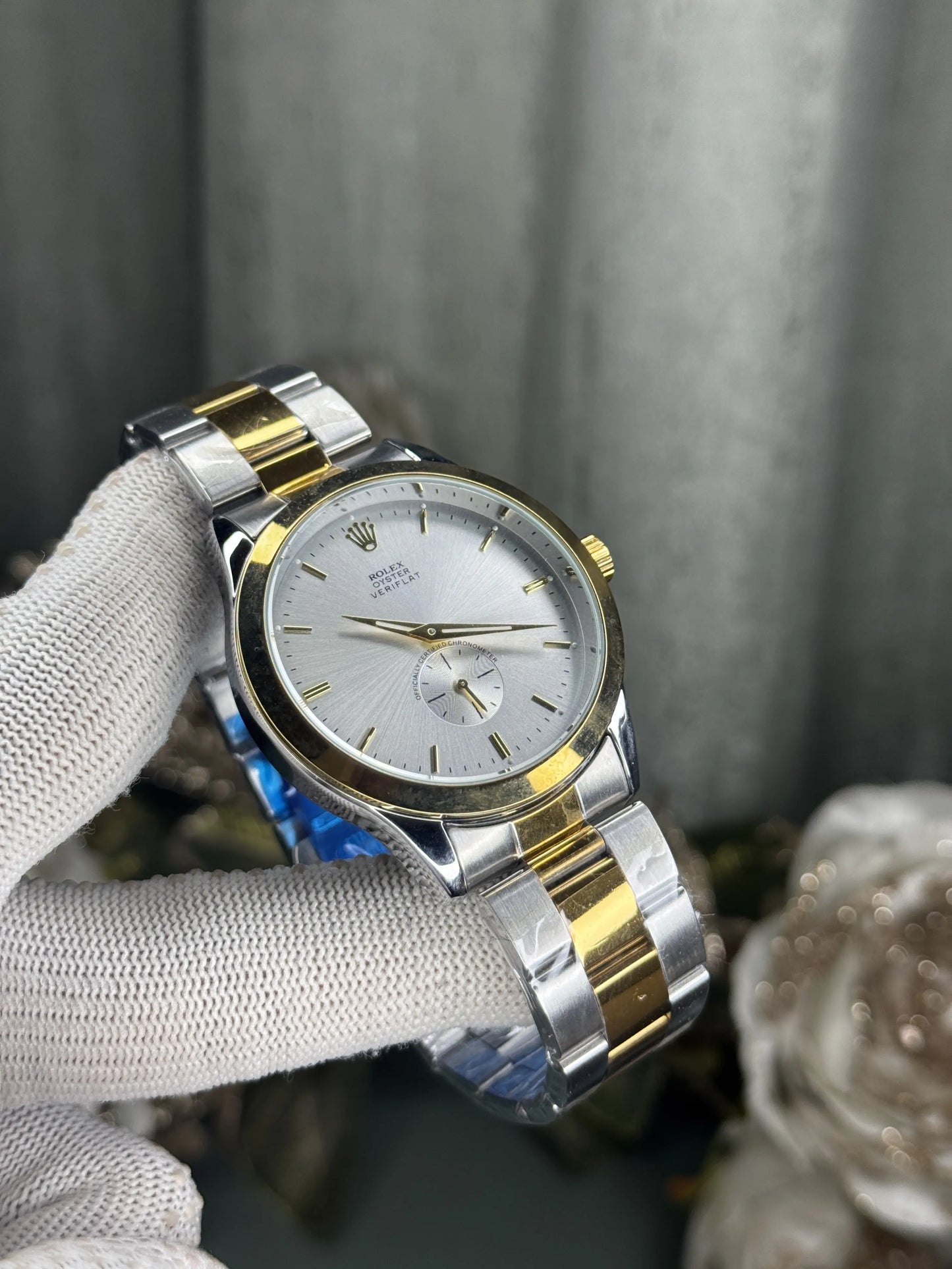 Role x Veriflat Dual Tone White Premium Watch