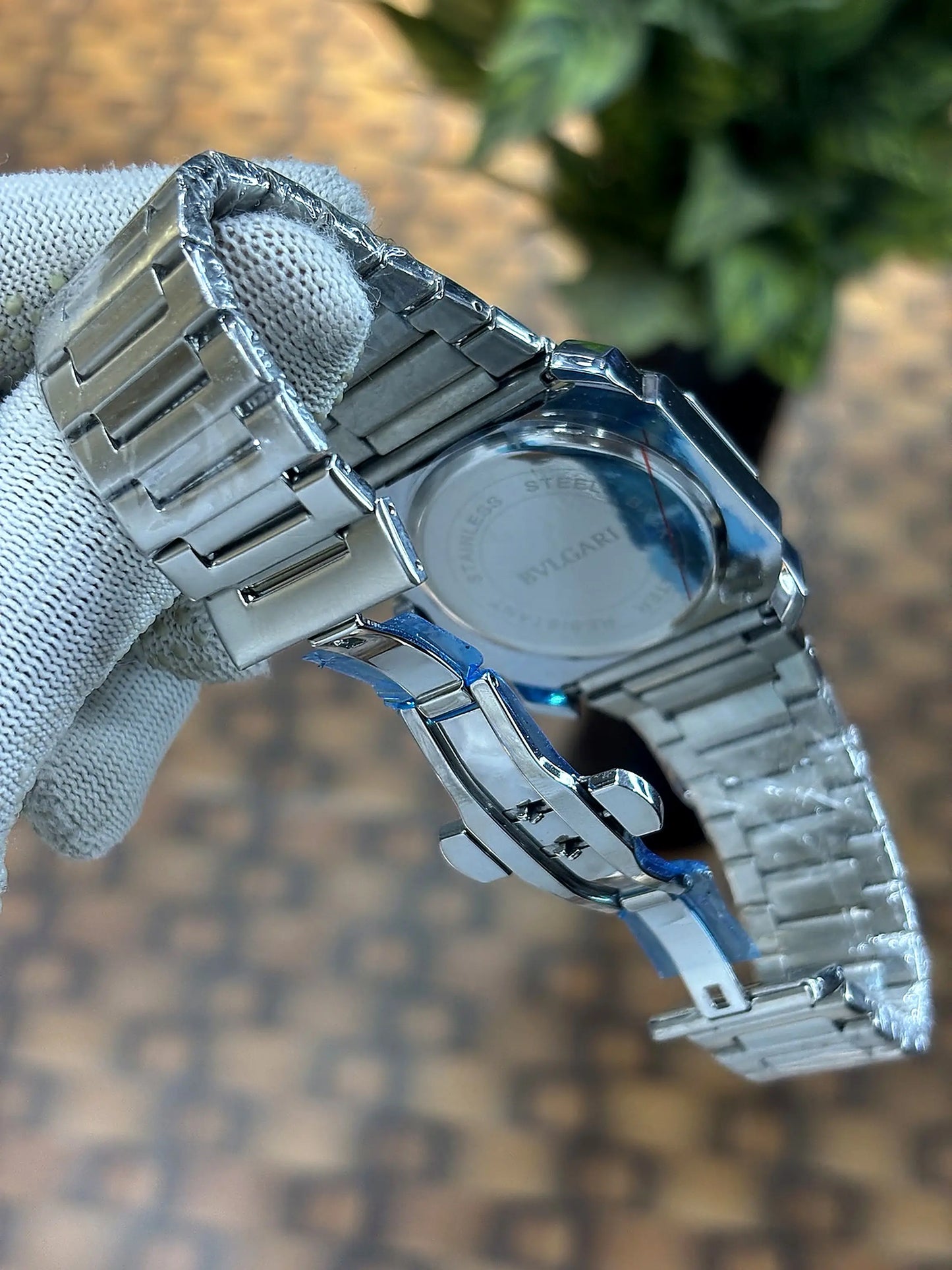 Bvlgari Octo Finissimo chronograph silver-blue
