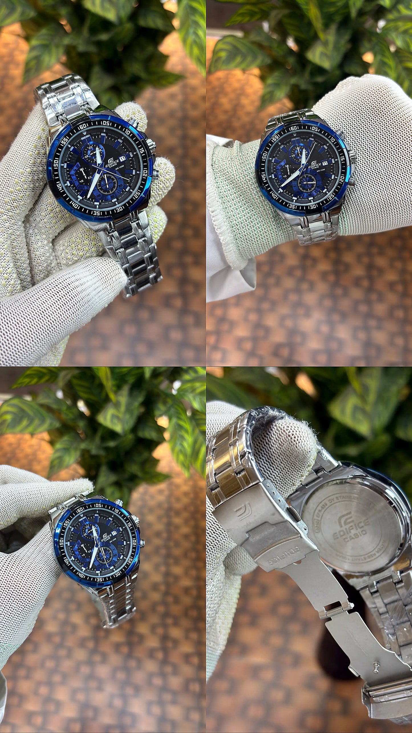 EDIFICE CASIO SILVER BLUE DIAL