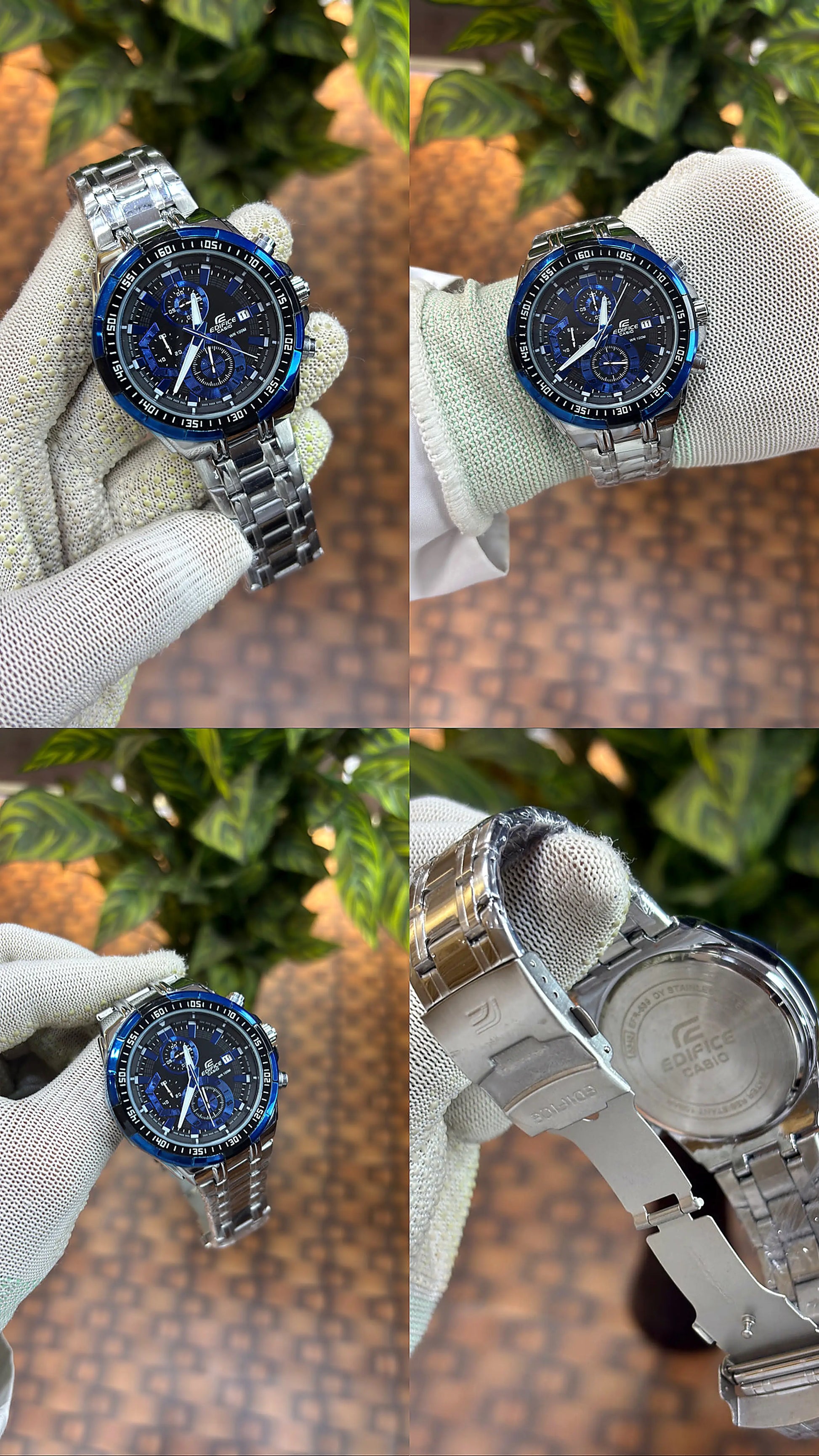 EDIFICE CASIO SILVER BLUE DIAL