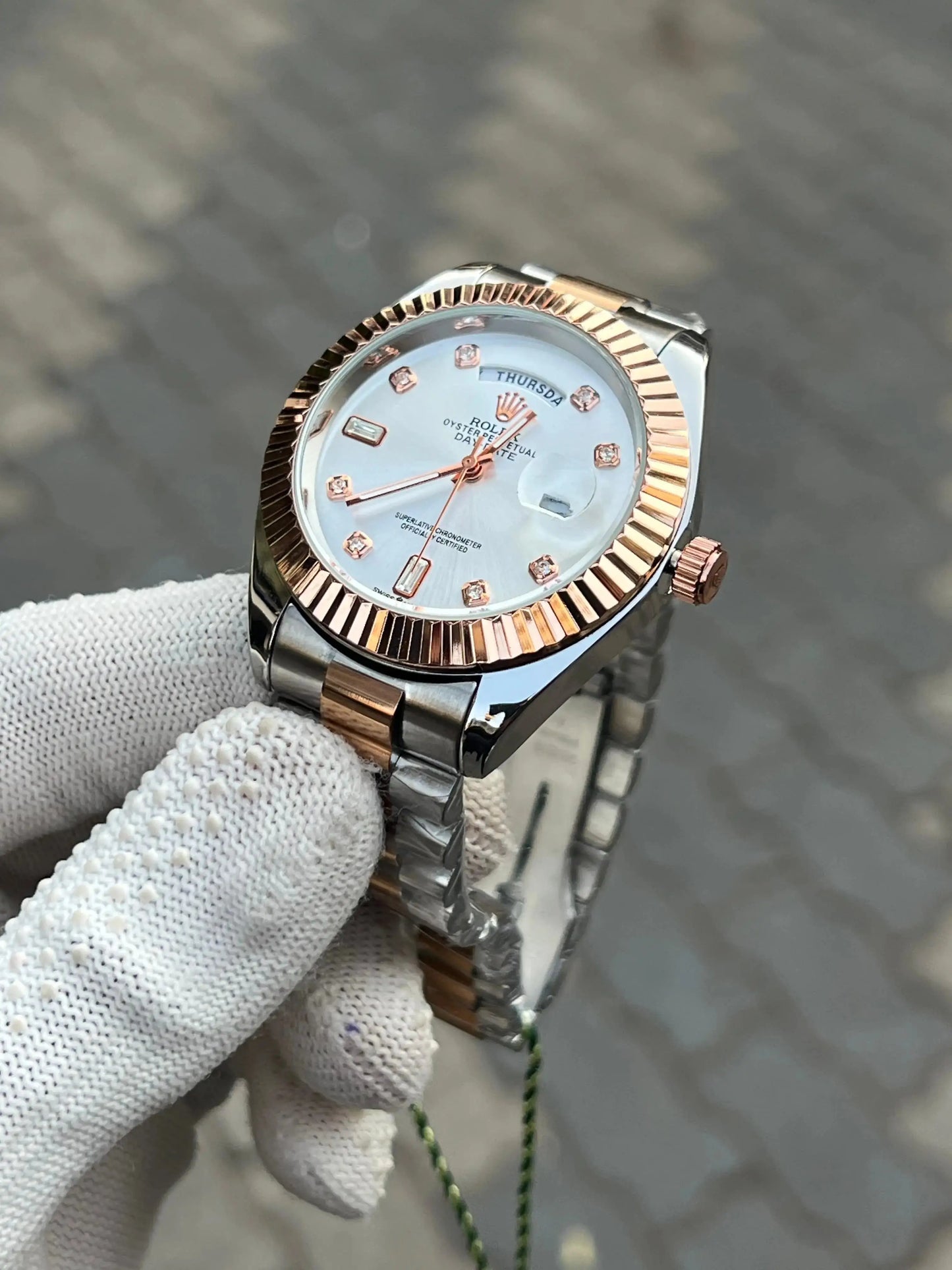 Rolex Two Tone Diamond White 