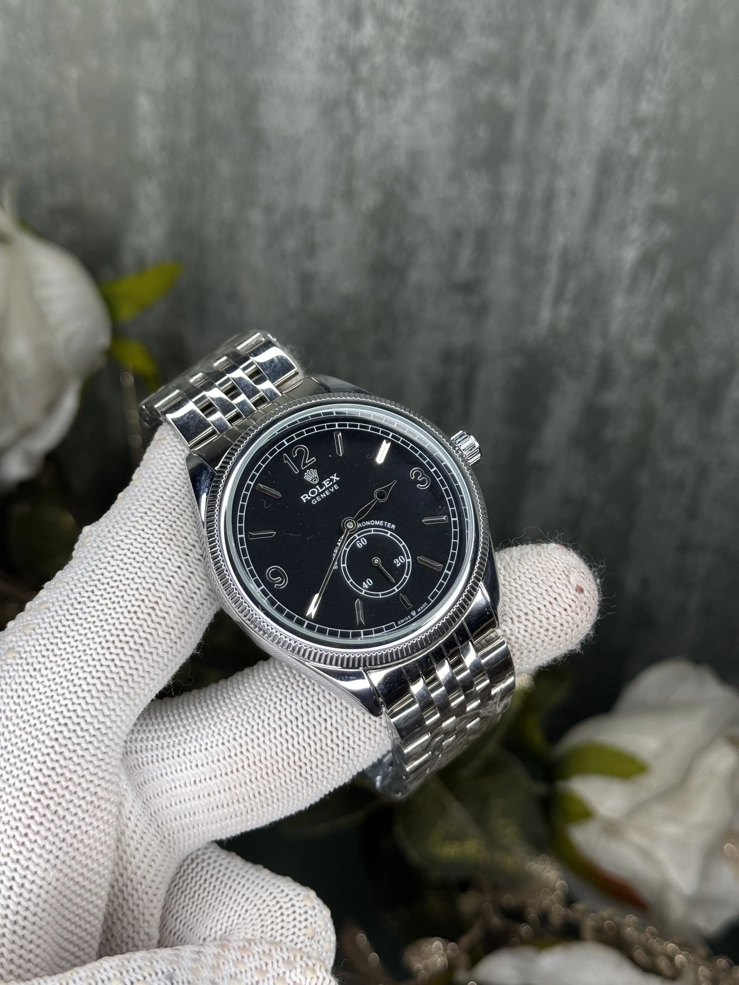 Role x Chronometer Silver Black Premium Watch