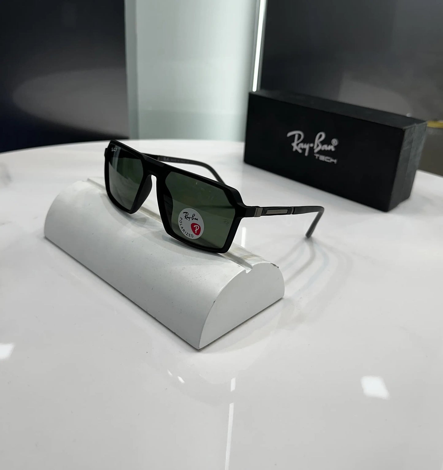 RayBan Black Green Matt Premium Shades 6225