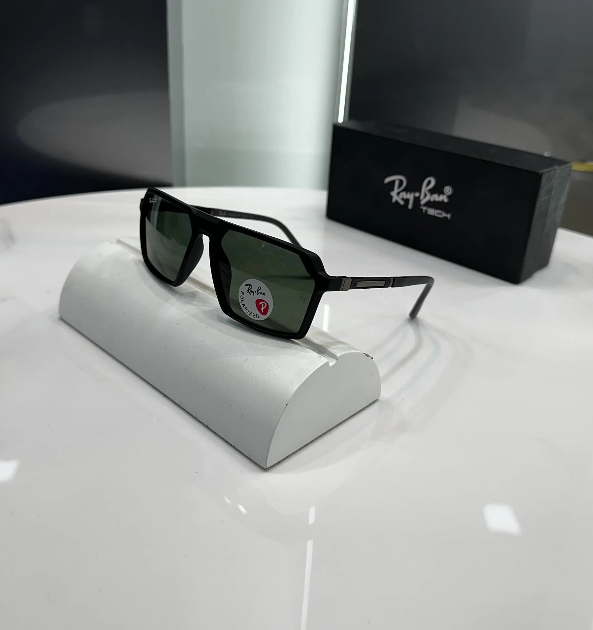 RayBan Black Green Matt Premium Shades 6225