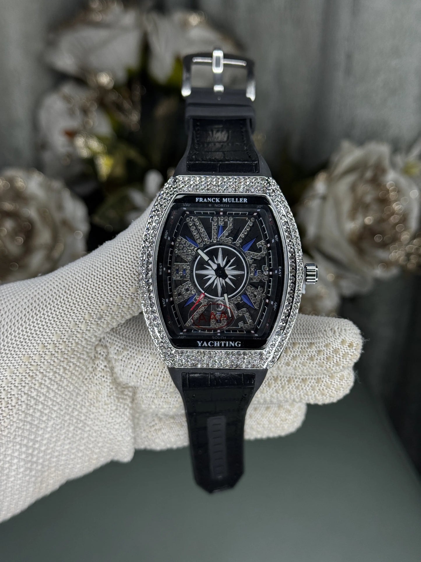 Frank Muller Yachting Silver Black Premium Watch