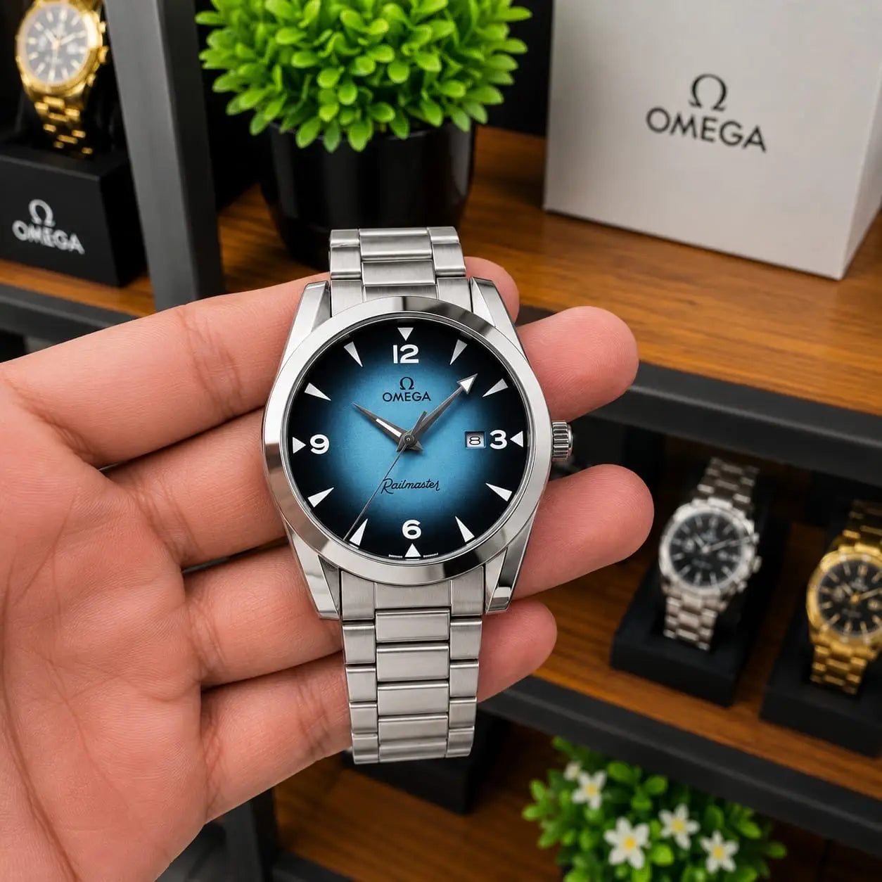 omega seamaster chain watch 