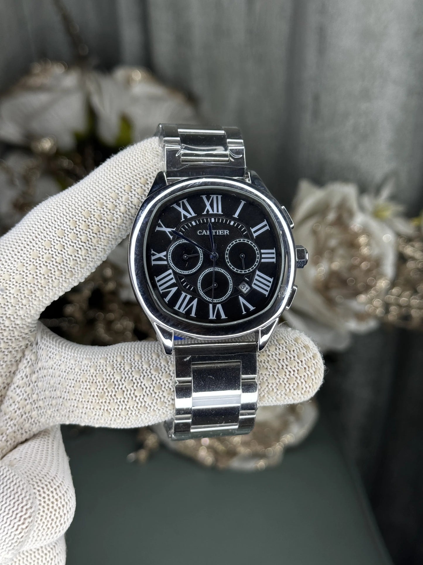 Cartie r Santos Silver With Black Limited Edition Watch