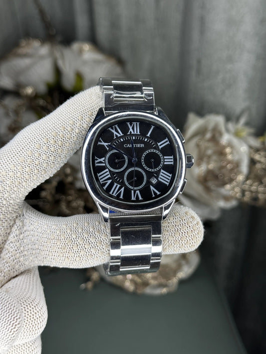 Cartie r Santos Silver With Black Limited Edition Watch