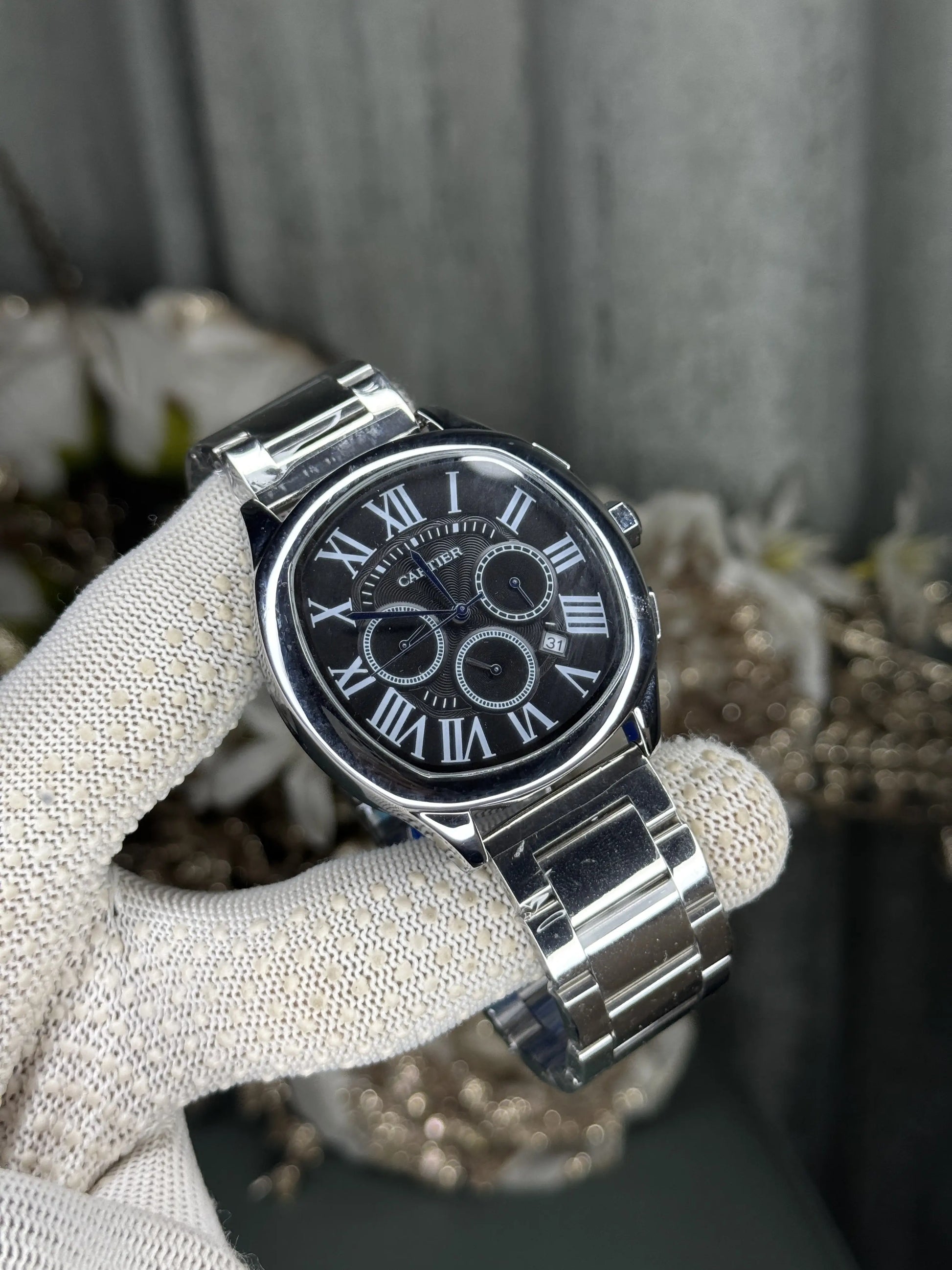 Cartie r Santos Silver With Black Limited Edition Watch