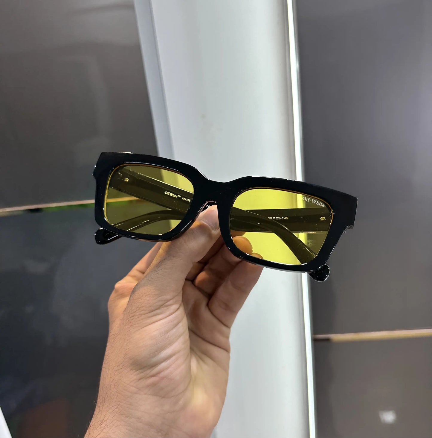 Off White Black Yellow Premium Shades 126