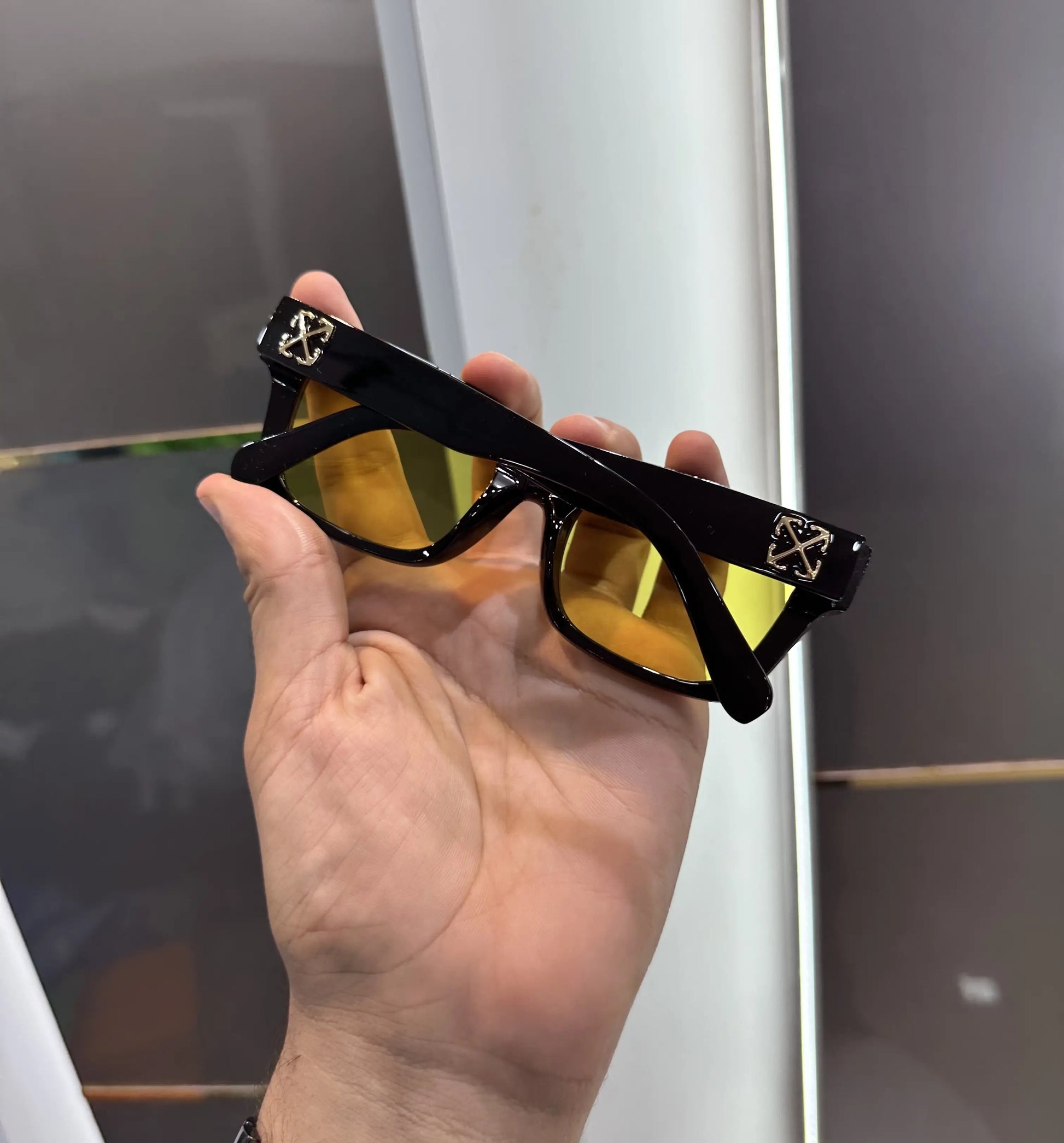Off White Black Yellow Premium Shades 126