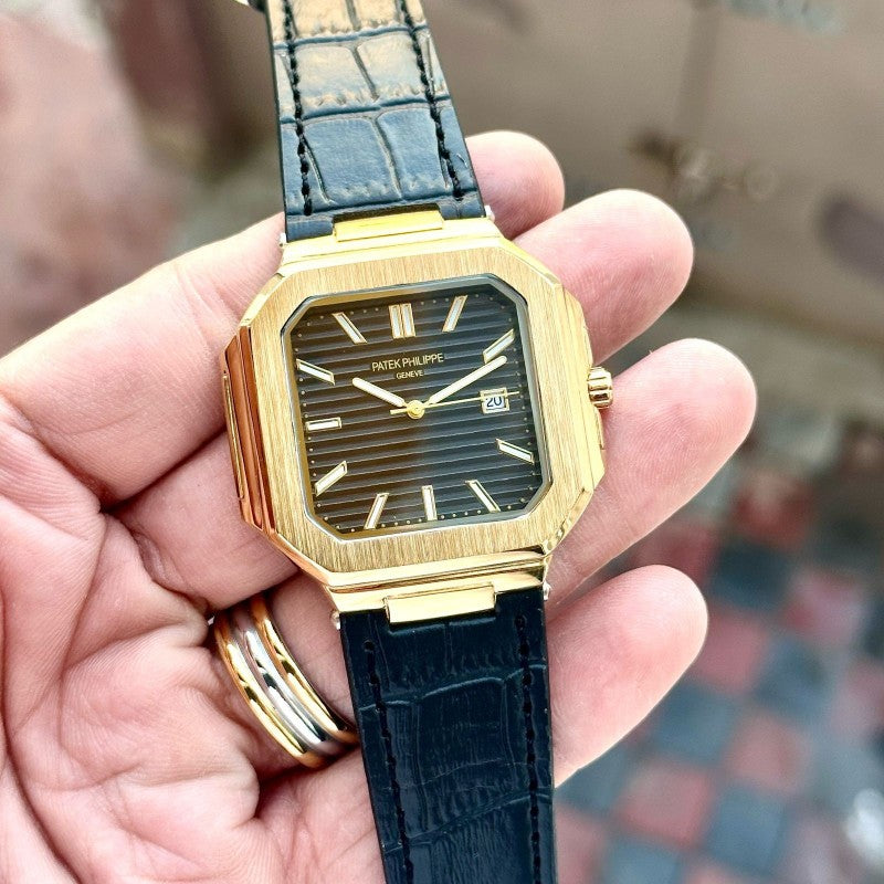 Patek Leather Black Gold