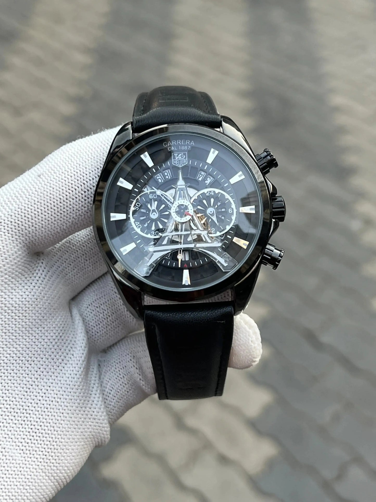 Tag H3uer Eiffel Tower Leather Black 