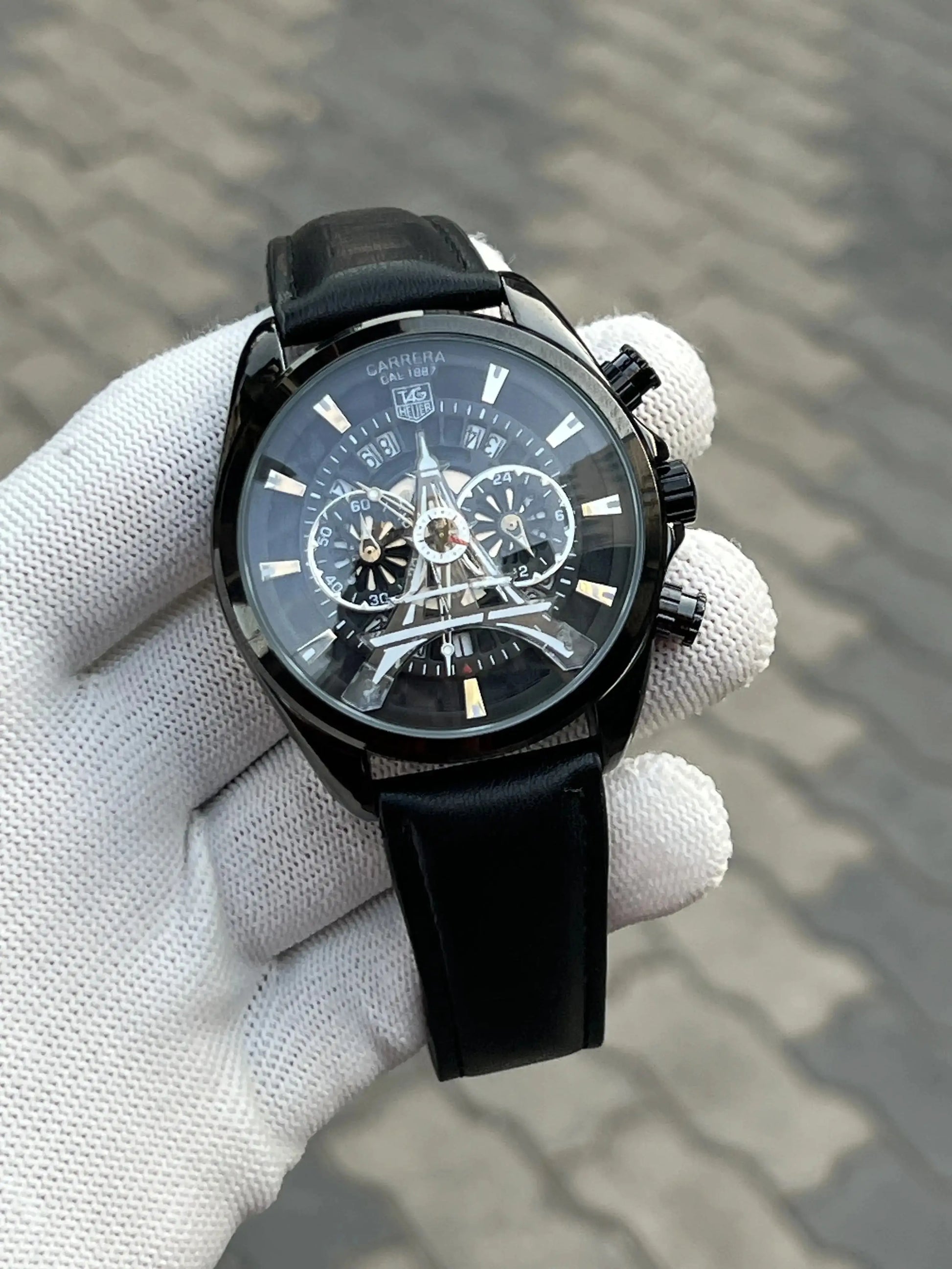 Tag H3uer Eiffel Tower Leather Black 