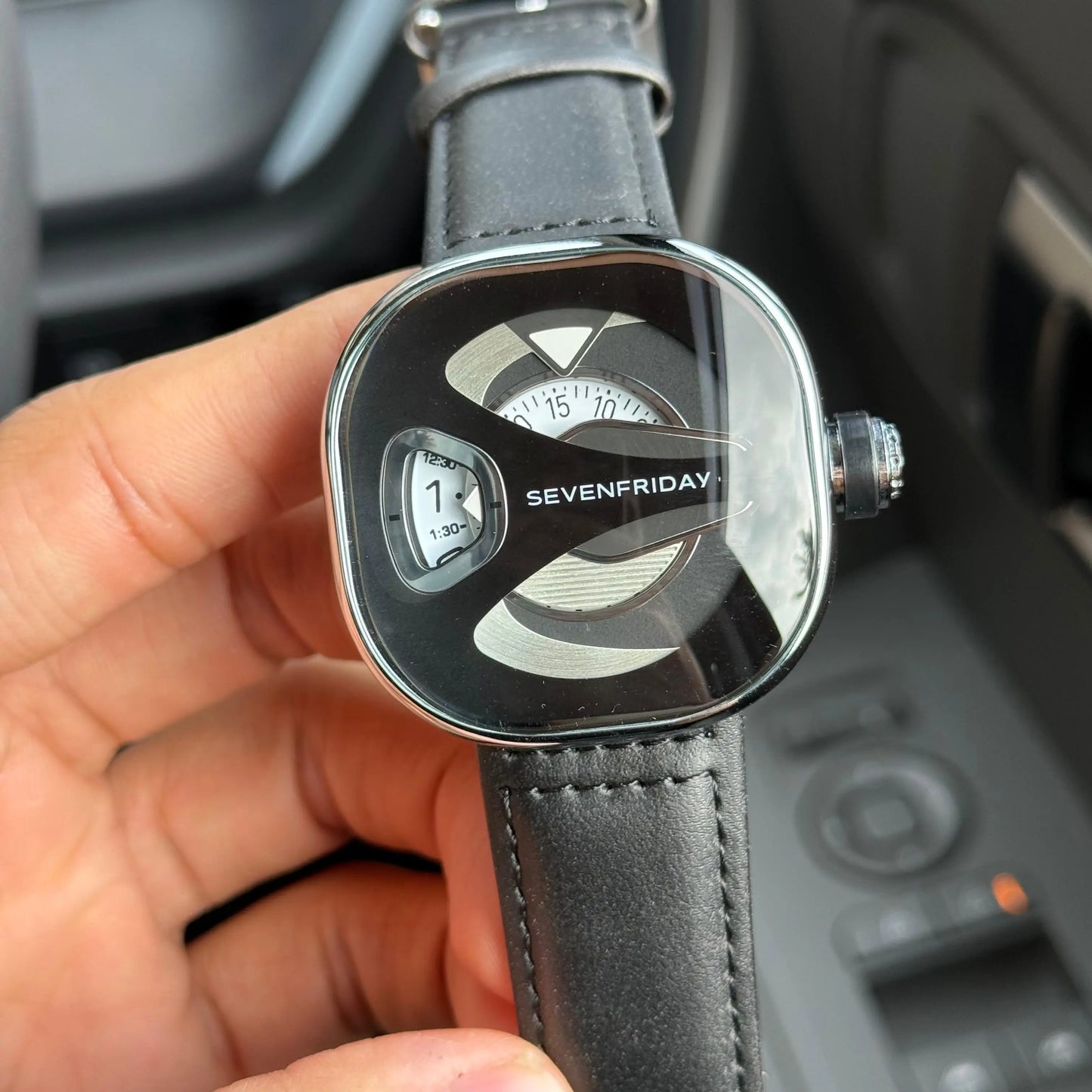 Seven Friday ME Series Leather Silver Black 