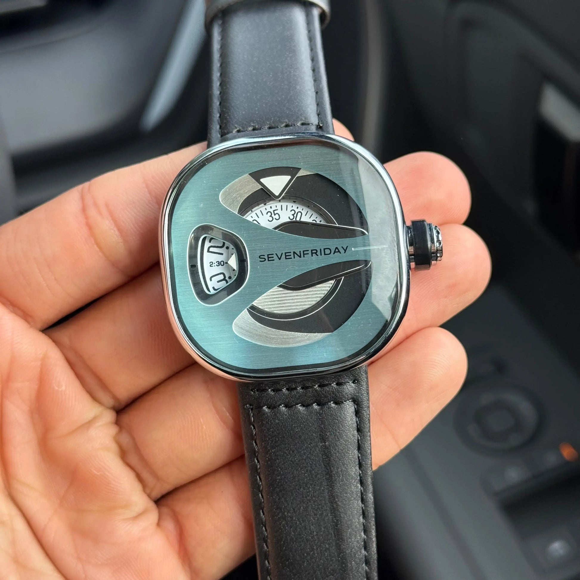 Seven Friday ME Series Leather Silver Tiffany Dial Black Belt