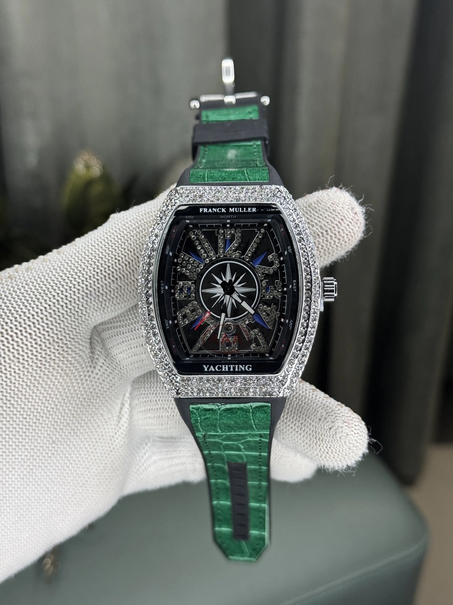 Frank Muller Yachting Silver Green Premium Watch