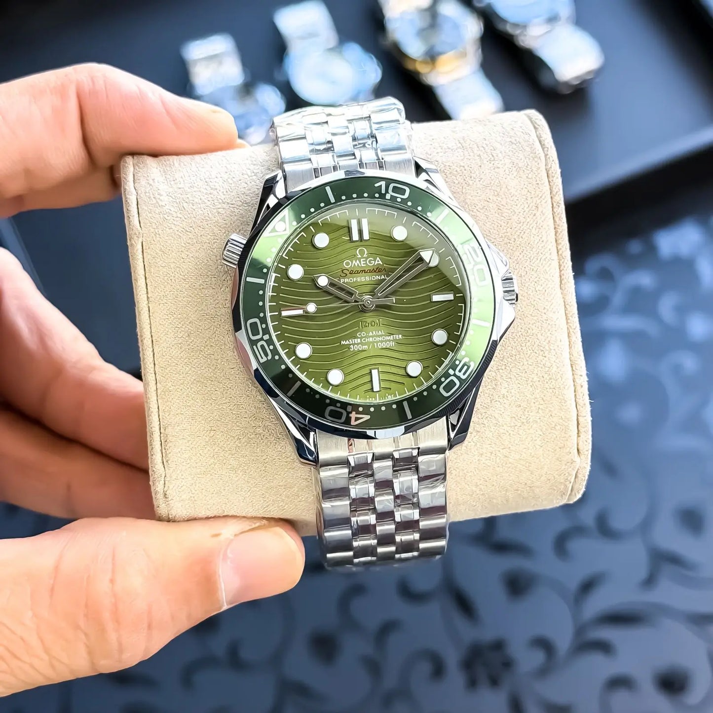 Omega_Auto_Silver_Green