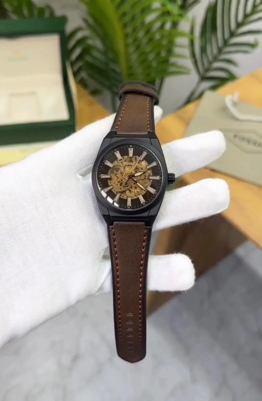 FOSSI.L EVERETT LEATHER AUTOMATIC