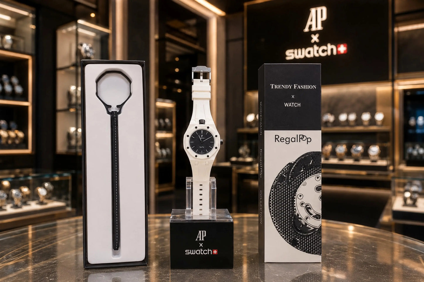 AP X SWATCH ROYAL POP WITH BOX AND SILICON STRAP 