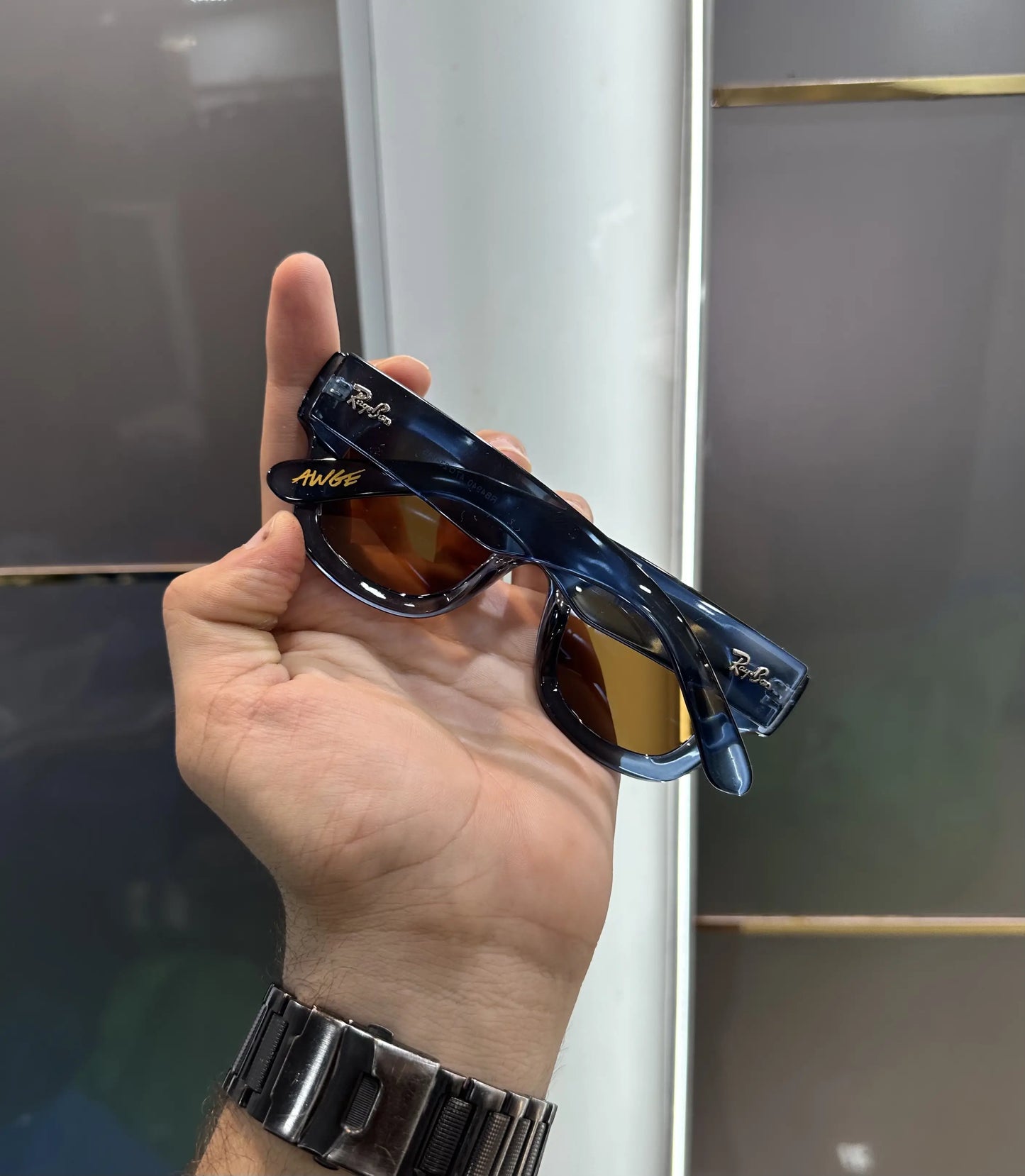RayBan Puffer Blue Brown Premium Shades 940