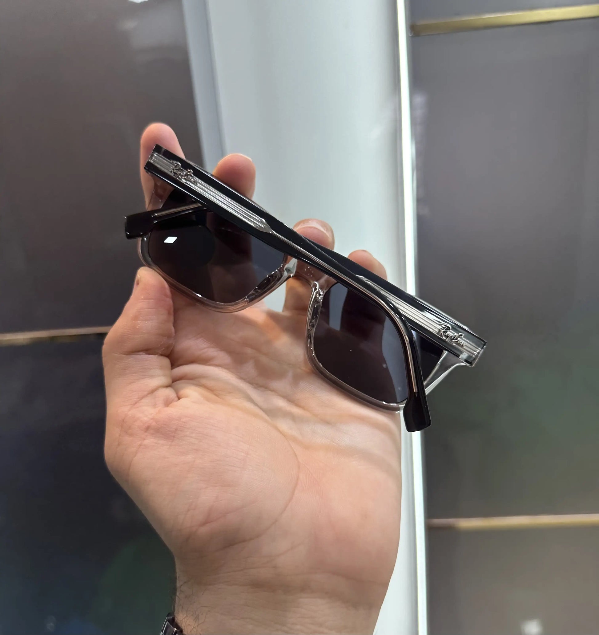 RayBan Ice Black Premium Shades 7701