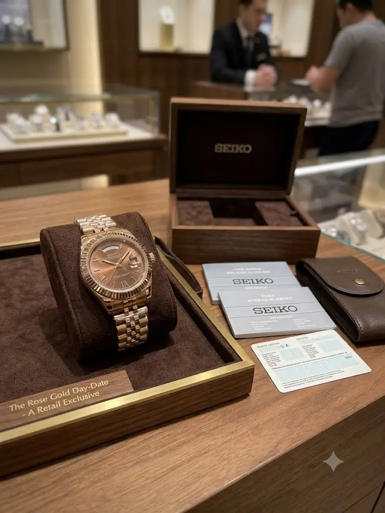 Seiko Mod Day Date Rose gold brown