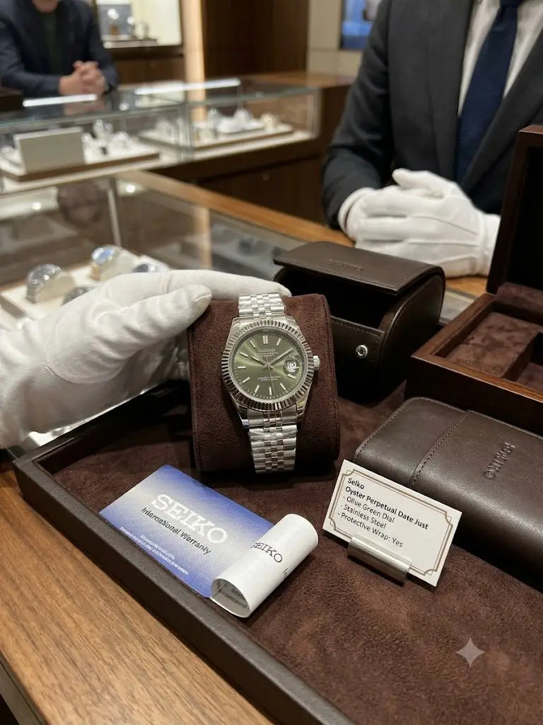 Seiko Mod Date Just Olive Green 