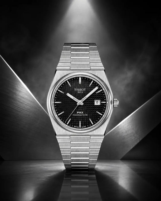 TISSOT PRX AUTOMATIC BACK OPEN SILVER BLACK