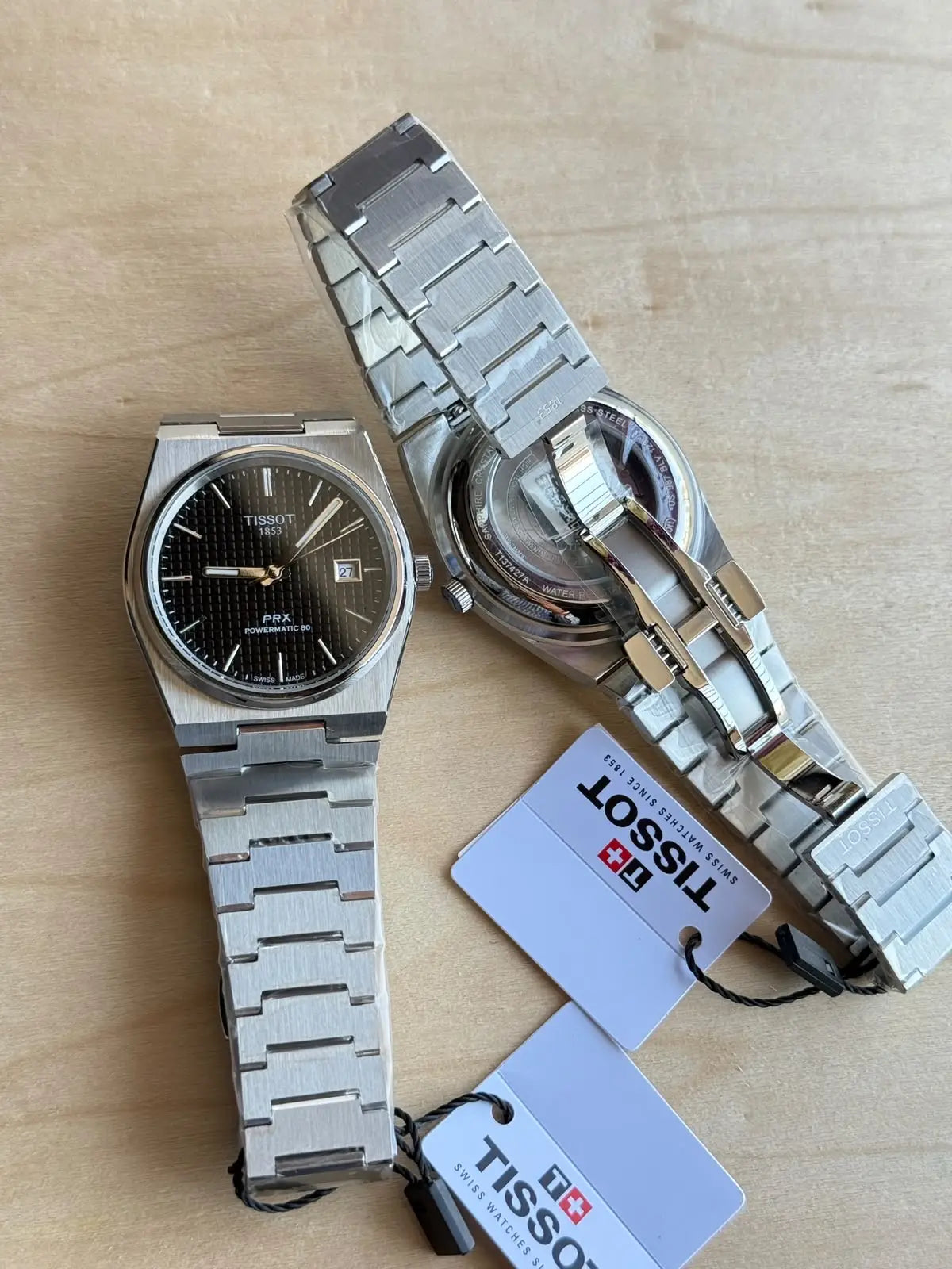 TISSOT PRX AUTOMATIC BACK OPEN SILVER BLACK