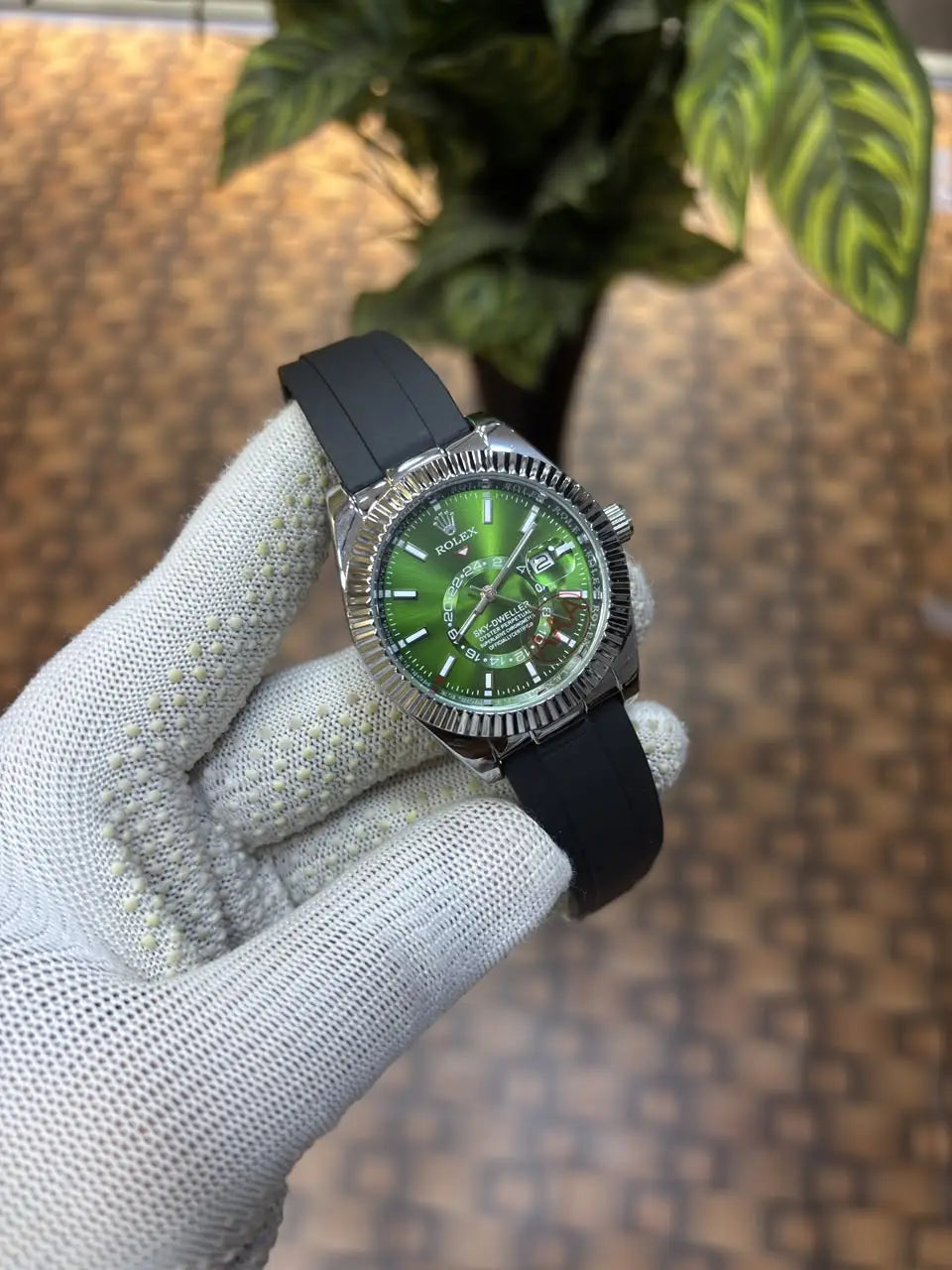 Rolex Sky-Dweller Oysterflex strap.